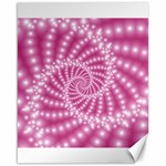 Glossy Pastel Pink Beaded Spiral Fractal  Canvas 16  x 20 