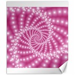 Glossy Pastel Pink Beaded Spiral Fractal  Canvas 20  x 24 