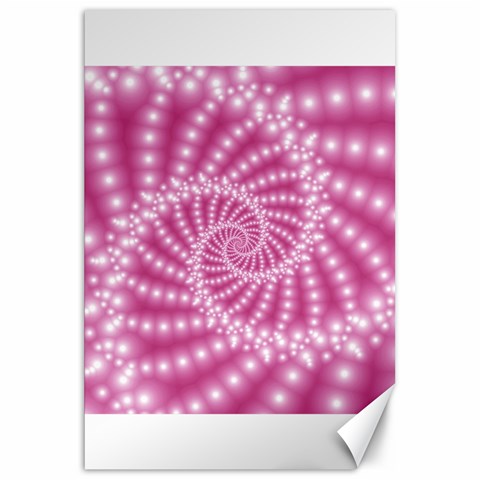 Glossy Pastel Pink Beaded Spiral Fractal  Canvas 20  x 30  from ArtsNow.com 19.62 x28.9  Canvas - 1