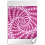 Glossy Pastel Pink Beaded Spiral Fractal  Canvas 20  x 30 