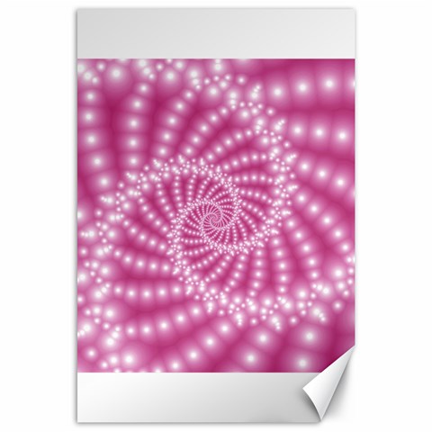 Glossy Pastel Pink Beaded Spiral Fractal  Canvas 24  x 36  from ArtsNow.com 23.35 x34.74  Canvas - 1