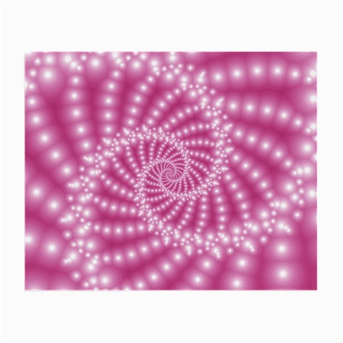 Glossy Pastel Pink Beaded Spiral Fractal  Small Glasses Cloth (2 Sides) from ArtsNow.com Front