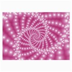 Glossy Pastel Pink Beaded Spiral Fractal  Large Glasses Cloth