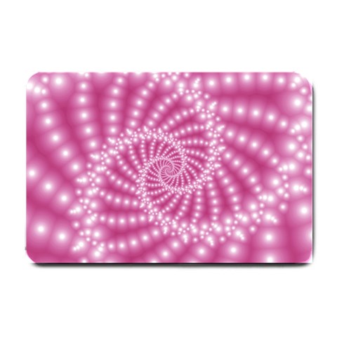 Glossy Pastel Pink Beaded Spiral Fractal  Small Doormat from ArtsNow.com 24 x16  Door Mat