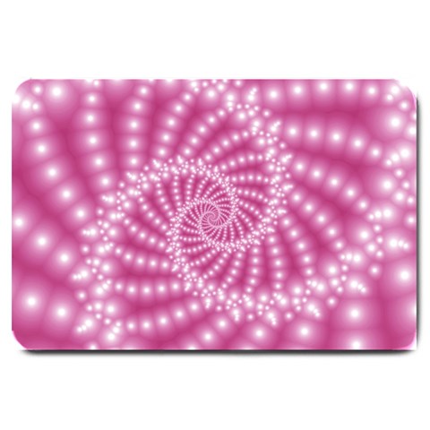 Glossy Pastel Pink Beaded Spiral Fractal  Large Doormat from ArtsNow.com 30 x20  Door Mat