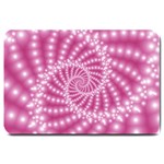 Glossy Pastel Pink Beaded Spiral Fractal  Large Doormat