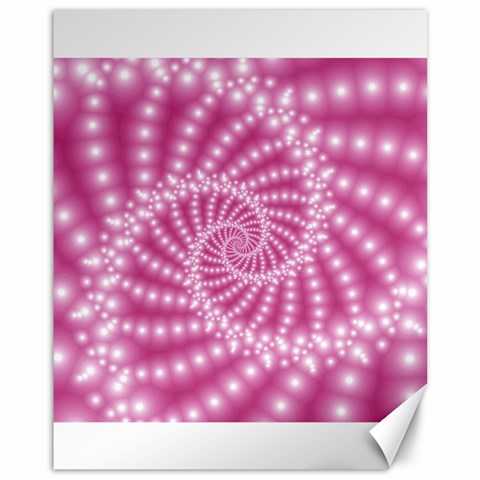 Glossy Pastel Pink Beaded Spiral Fractal  Canvas 11  x 14  from ArtsNow.com 10.95 x13.48  Canvas - 1