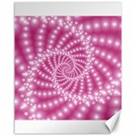 Glossy Pastel Pink Beaded Spiral Fractal  Canvas 11  x 14 