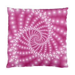 Glossy Pastel Pink Beaded Spiral Fractal  Standard Cushion Case (Two Sides) from ArtsNow.com Front