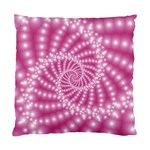 Glossy Pastel Pink Beaded Spiral Fractal  Standard Cushion Case (Two Sides)