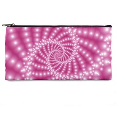 Glossy Pastel Pink Beaded Spiral Fractal  Pencil Case from ArtsNow.com Front