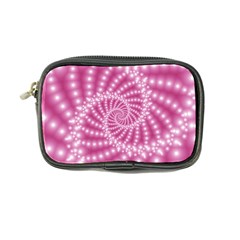 Glossy Pastel Pink Beaded Spiral Fractal  Coin Purse from ArtsNow.com Front