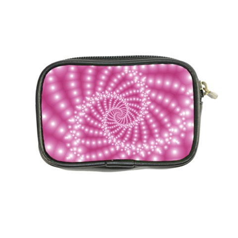 Glossy Pastel Pink Beaded Spiral Fractal  Coin Purse from ArtsNow.com Back