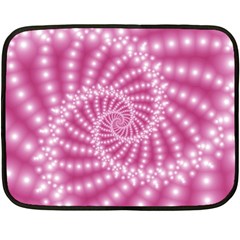 Glossy Pastel Pink Beaded Spiral Fractal  Double Sided Fleece Blanket (Mini) from ArtsNow.com 35 x27  Blanket Front