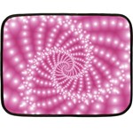 Glossy Pastel Pink Beaded Spiral Fractal  Double Sided Fleece Blanket (Mini)