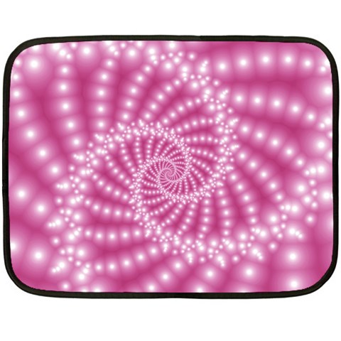 Glossy Pastel Pink Beaded Spiral Fractal  Double Sided Fleece Blanket (Mini) from ArtsNow.com 35 x27  Blanket Back