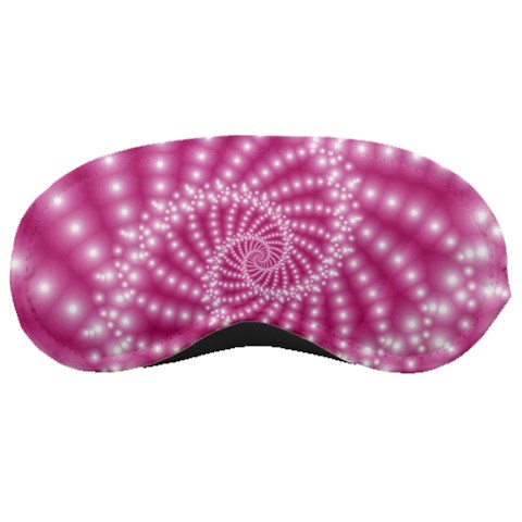 Glossy Pastel Pink Beaded Spiral Fractal  Sleeping Mask from ArtsNow.com Front