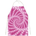 Glossy Pastel Pink Beaded Spiral Fractal  Full Print Apron