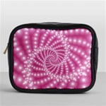 Glossy Pastel Pink Beaded Spiral Fractal  Mini Toiletries Bag (One Side)