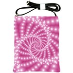 Glossy Pastel Pink Beaded Spiral Fractal  Shoulder Sling Bag