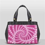 Glossy Pastel Pink Beaded Spiral Fractal  Oversize Office Handbag