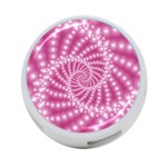 Glossy Pastel Pink Beaded Spiral Fractal  4-Port USB Hub (One Side)