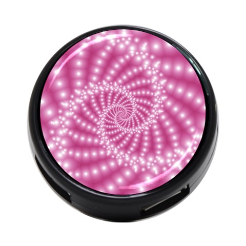 Glossy Pastel Pink Beaded Spiral Fractal  4 Front