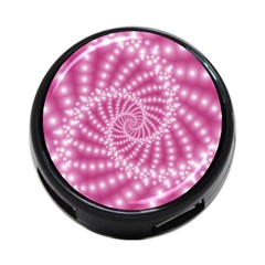 Glossy Pastel Pink Beaded Spiral Fractal  4 Front