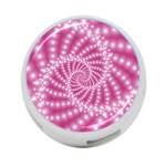 Glossy Pastel Pink Beaded Spiral Fractal  4-Port USB Hub (Two Sides)