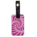 Glossy Pastel Pink Beaded Spiral Fractal  Luggage Tag (one side)