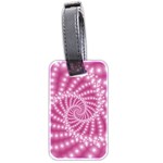 Glossy Pastel Pink Beaded Spiral Fractal  Luggage Tag (two sides)