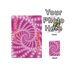 Glossy Pastel Pink Beaded Spiral Fractal  Playing Cards 54 (Mini) from ArtsNow.com Front - Joker2