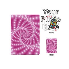 Glossy Pastel Pink Beaded Spiral Fractal  Playing Cards 54 (Mini) from ArtsNow.com Back