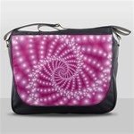 Glossy Pastel Pink Beaded Spiral Fractal  Messenger Bag