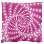 Glossy Pastel Pink Beaded Spiral Fractal  Large Cushion Case (One Side)