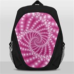 Glossy Pastel Pink Beaded Spiral Fractal  Backpack Bag