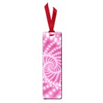 Glossy Pastel Pink Beaded Spiral Fractal  Small Book Mark