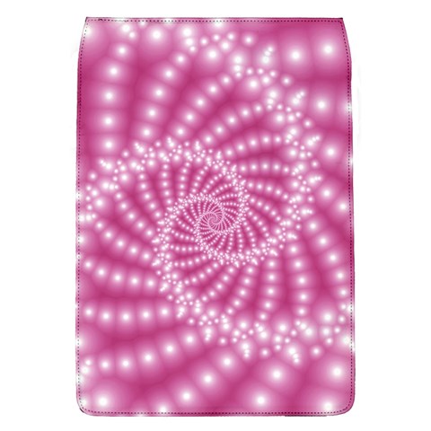 Glossy Pastel Pink Beaded Spiral Fractal  Removable Flap Cover (L) from ArtsNow.com Front