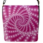 Glossy Pastel Pink Beaded Spiral Fractal  Flap Closure Messenger Bag (S)