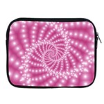 Glossy Pastel Pink Beaded Spiral Fractal  Apple iPad 2/3/4 Zipper Case