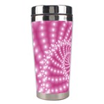 Glossy Pastel Pink Beaded Spiral Fractal  Stainless Steel Travel Tumbler