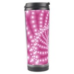 Glossy Pastel Pink Beaded Spiral Fractal  Travel Tumbler