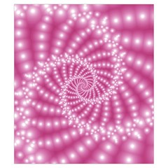 Glossy Pastel Pink Beaded Spiral Fractal  Drawstring Pouch (Small) from ArtsNow.com Front