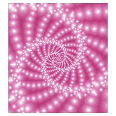 Glossy Pastel Pink Beaded Spiral Fractal  Drawstring Pouch (Large) from ArtsNow.com Front