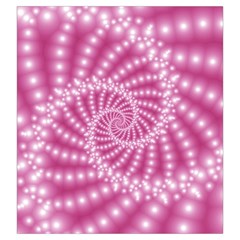 Glossy Pastel Pink Beaded Spiral Fractal  Drawstring Pouch (Large) from ArtsNow.com Front