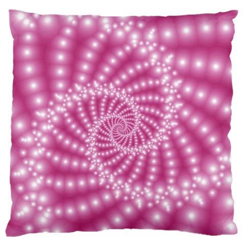 Glossy Pastel Pink Beaded Spiral Fractal  Standard Flano Cushion Case (One Side) from ArtsNow.com Front