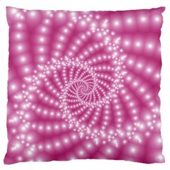 Glossy Pastel Pink Beaded Spiral Fractal  Standard Flano Cushion Case (Two Sides) from ArtsNow.com Front