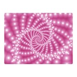 Glossy Pastel Pink Beaded Spiral Fractal  Double Sided Flano Blanket (Mini)