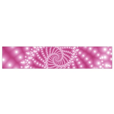 Glossy Pastel Pink Beaded Spiral Fractal  Flano Scarf (Small) from ArtsNow.com Front