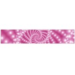 Glossy Pastel Pink Beaded Spiral Fractal  Flano Scarf (Large)